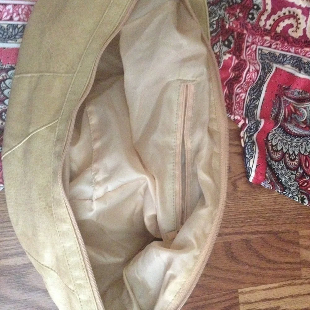 Faux leather hobo banana style handbag